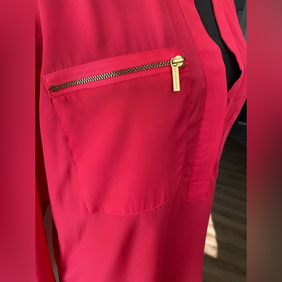 Michael by Michael Kors Women’s Button Up | Size: M  | Color: Fuchsia - Picture 4 of 7
